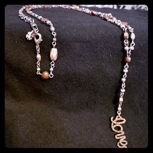 Lucky Brand silver-toned LOVE pendant necklace